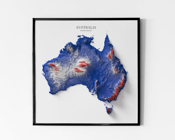 Australia Shaded Relief Colourized (Official Colours)