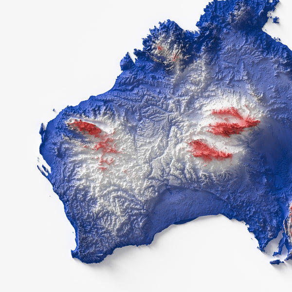 Australia Shaded Relief Colourized (Official Colours)