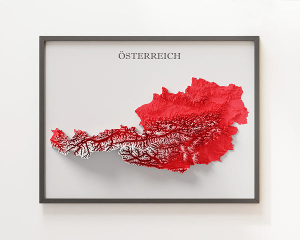 Austria Shaded Relief Colourized (Official Colours)