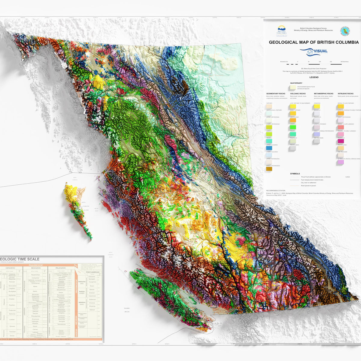 British Columbia Geology – Visual Wall Maps Studio