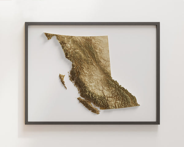 British Columbia Shaded Relief (5 Variations)