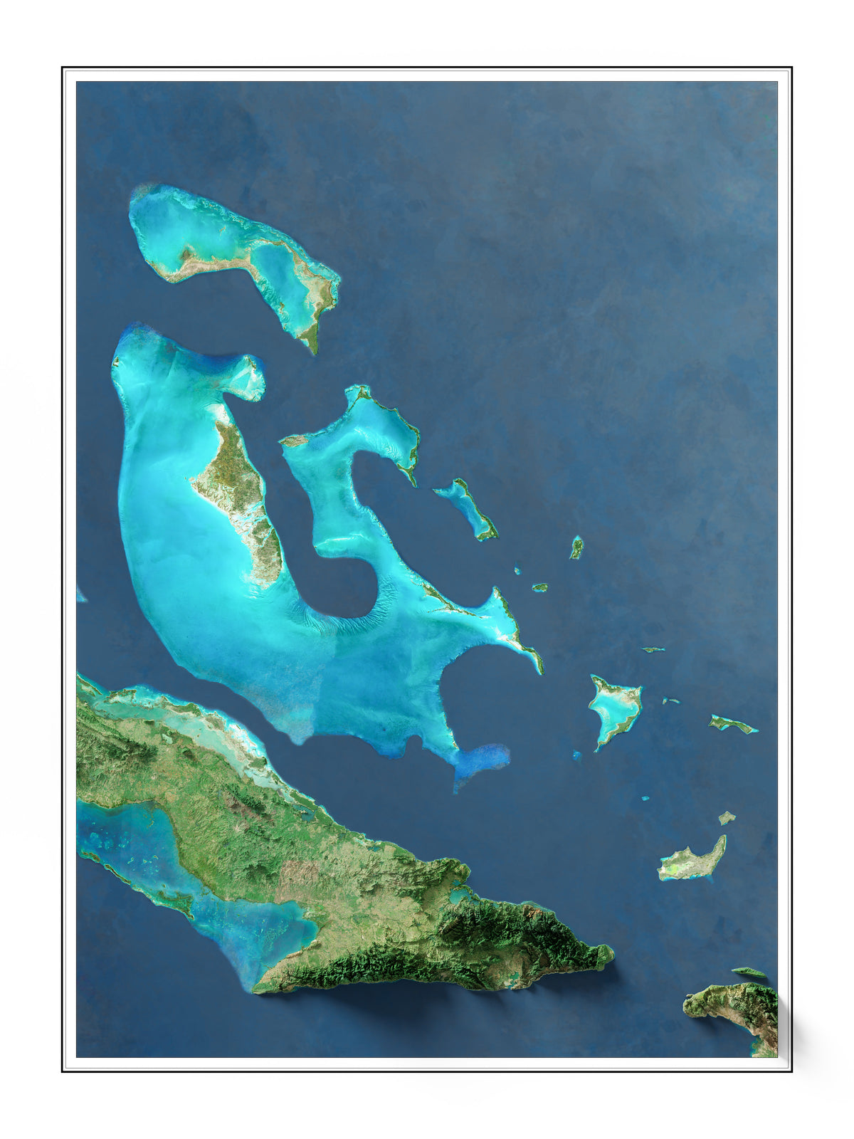 The Bahamas Imagery Shaded Relief – Visual Wall Maps Studio