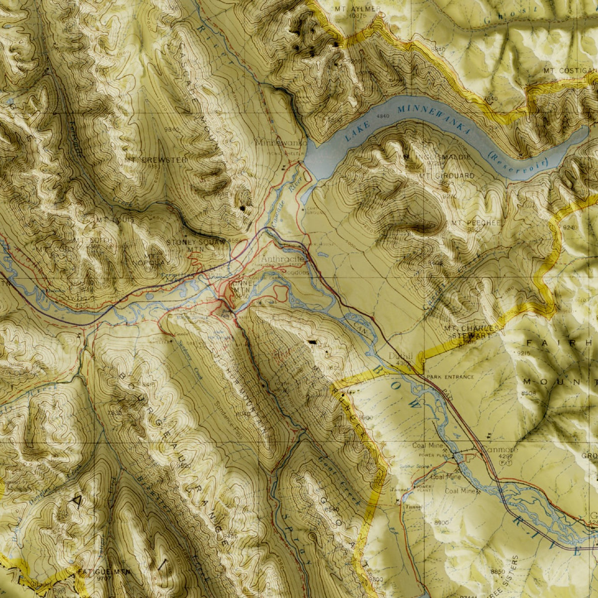 Banff National Park Map c. 1932 – Visual Wall Maps Studio