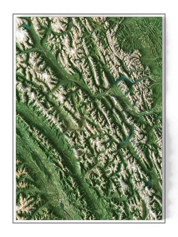 Banff, Alberta Imagery Shaded Relief