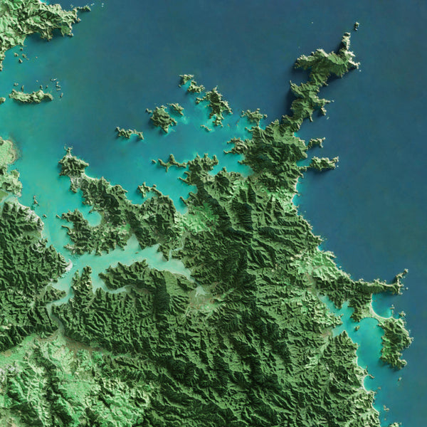 Bay of Islands, New Zealand Imagery Shaded Relief