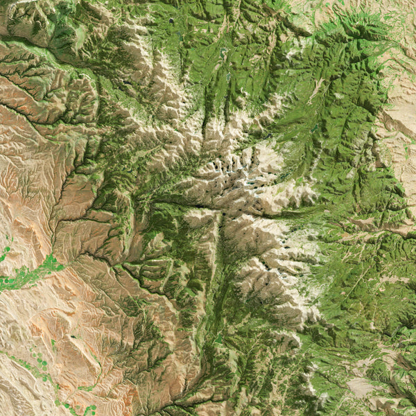 Bighorn Mountains Imagery Shaded Relief