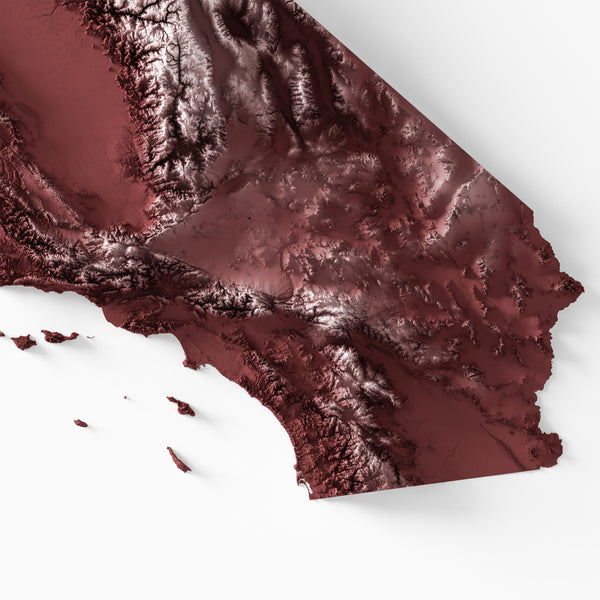 California Shaded Relief (5 Variations)