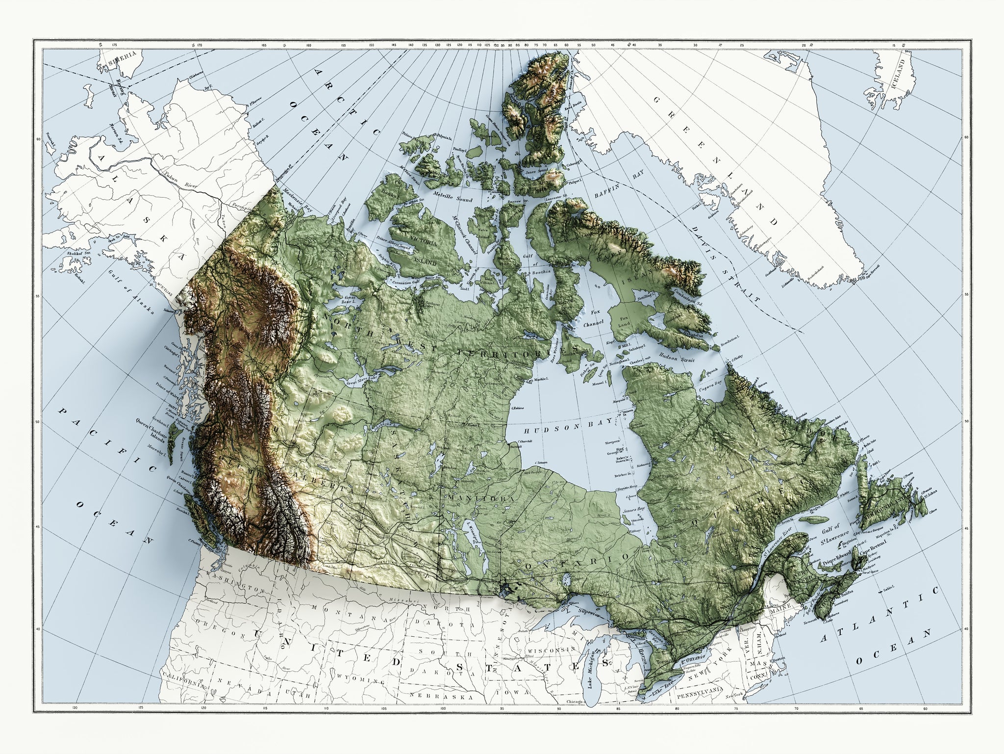 Canada Vintage Topographic Map C 1915 Visual Wall Maps Studio