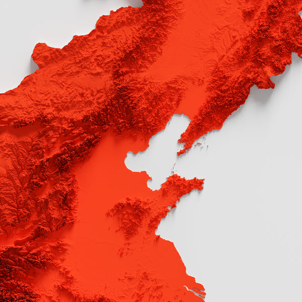 China Shaded Relief - Flag Colours