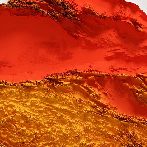 China Shaded Relief - Flag Colours