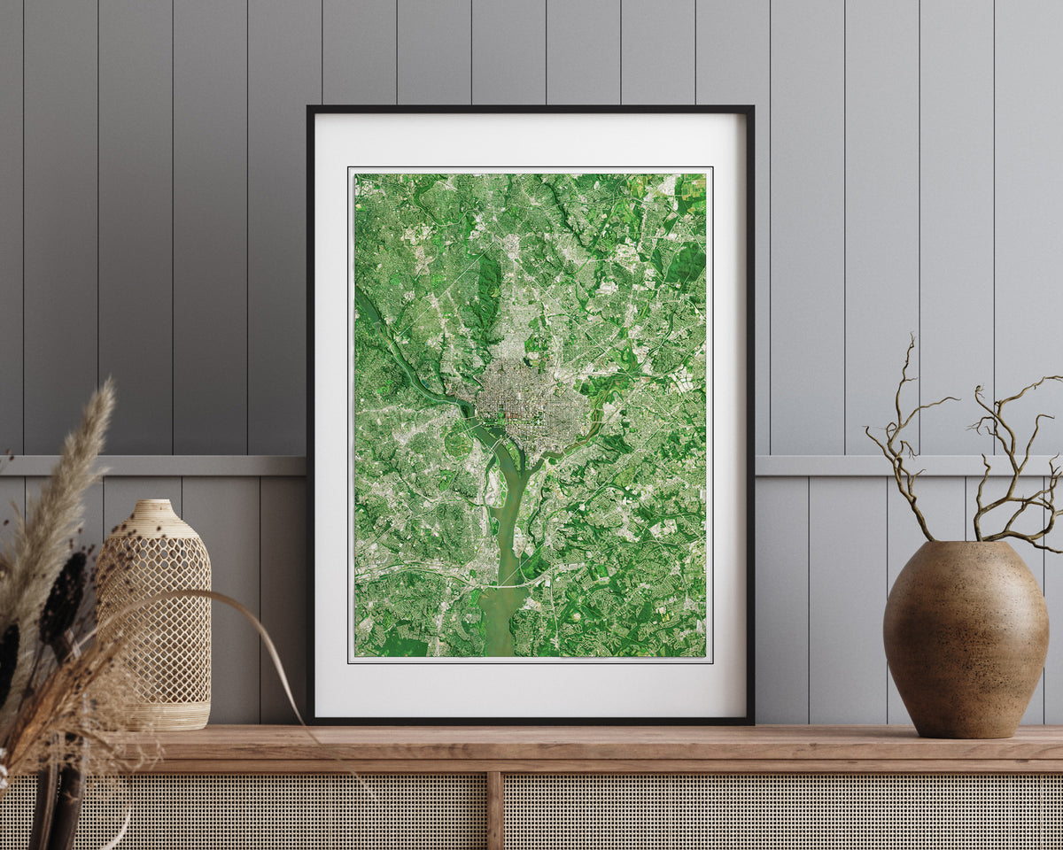 Washington DC Imagery Shaded Relief – Visual Wall Maps Studio