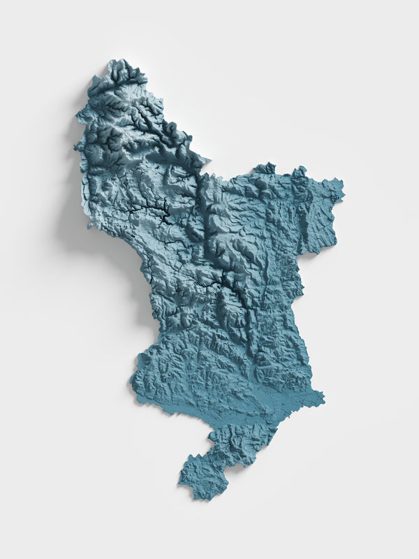 Derbyshire County Shaded Relief