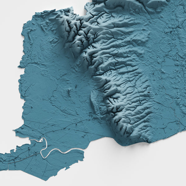 East Riding of Yorkshire County Shaded Relief