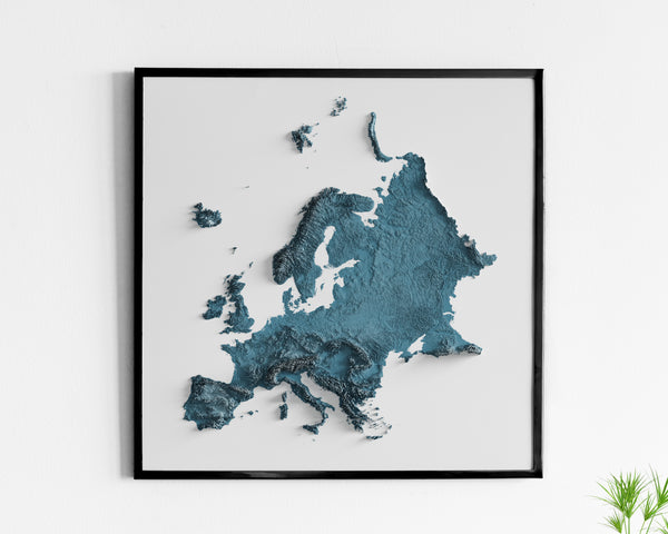 Europe Shaded Relief Map