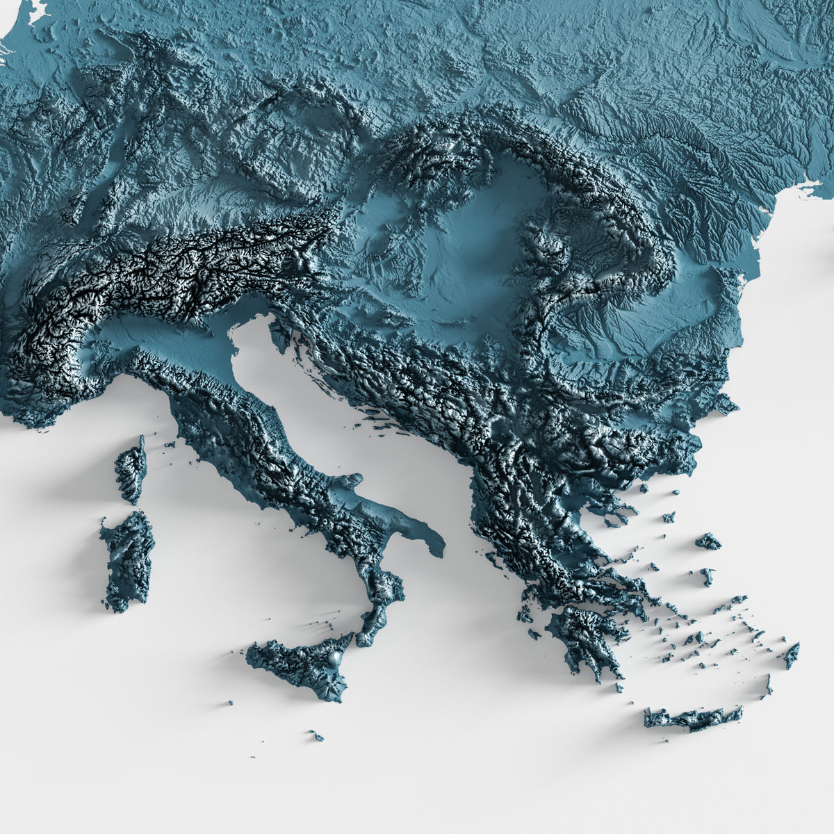 Europe Shaded Relief Map – Visual Wall Maps Studio