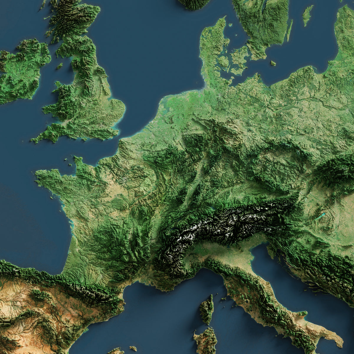 Europe Visual Europe Imagery Shaded Relief – Visual Wall Maps Studio