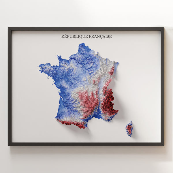 République Française (France) Shaded Relief
