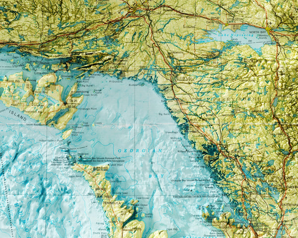 Georgian Bay Area Map c. 1980