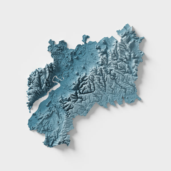 Gloucestershire County Shaded Relief