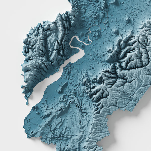 Gloucestershire County Shaded Relief