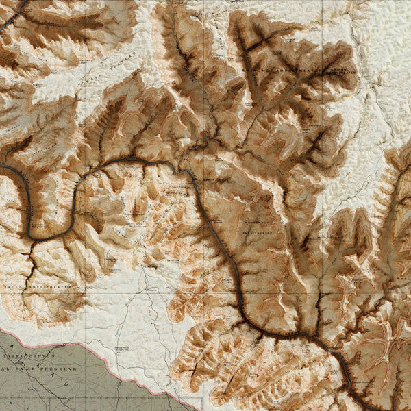 Grand Canyon Topographic Map c. 1927