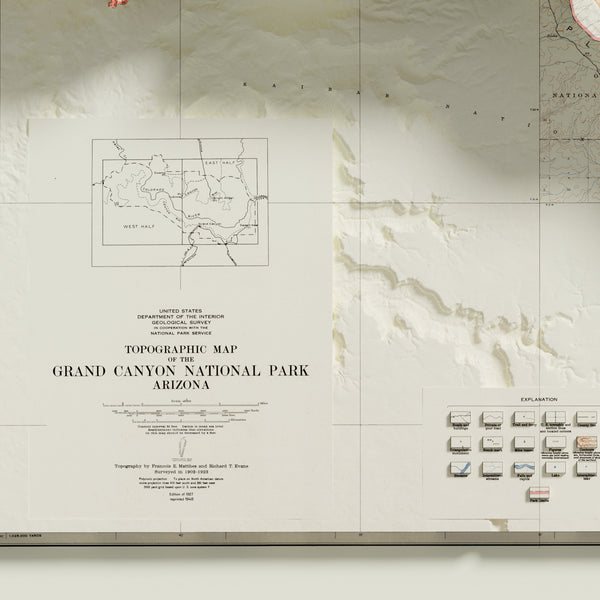 Grand Canyon Topographic Map c. 1927