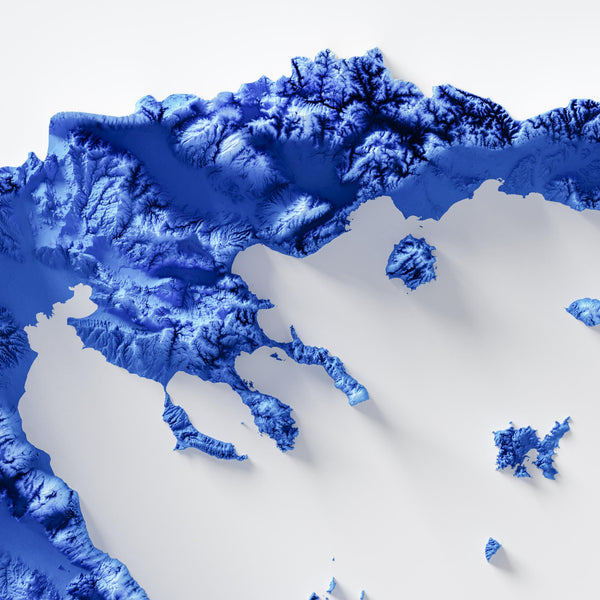 Greece Shaded Relief Colourized (Official Colours)