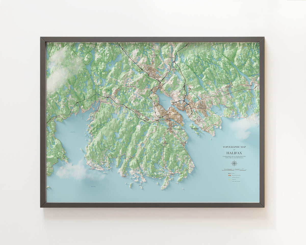 Halifax Topographic Map Visual Wall Maps Studio