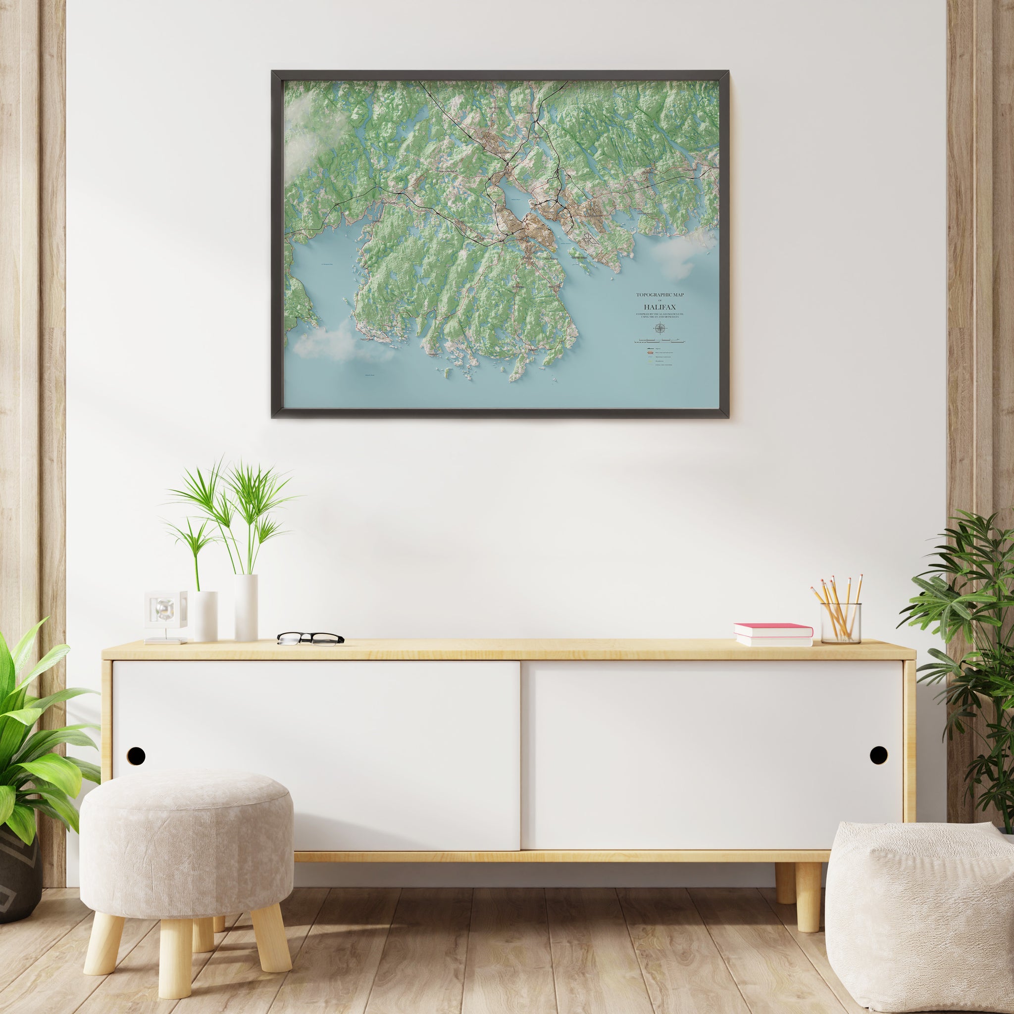 Halifax Topographic Map Visual Wall Maps Studio
