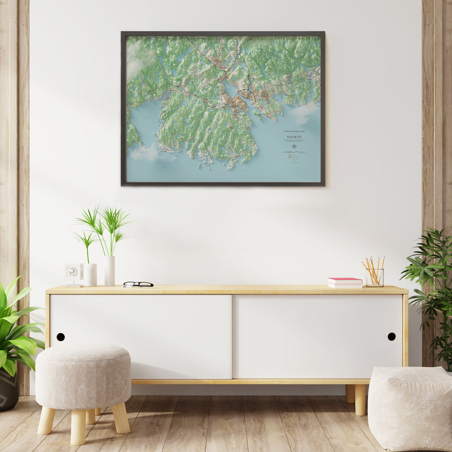 Halifax Topographic Map Visual Wall Maps Studio