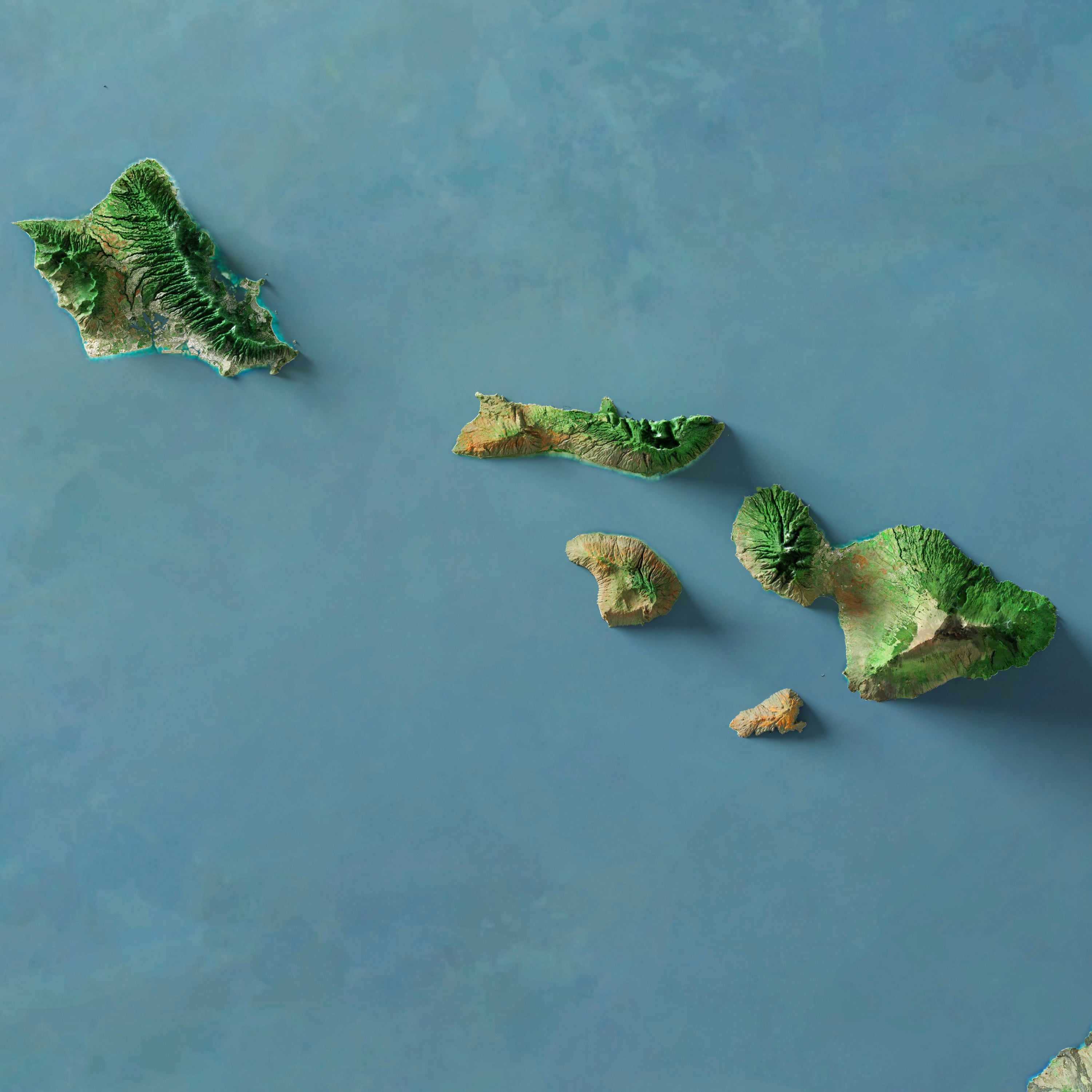 Hawaii Imagery Shaded Relief – Visual Wall Maps Studio
