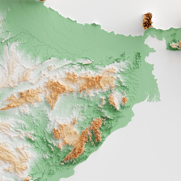 India Shaded Relief Colourized (Flag Colours)