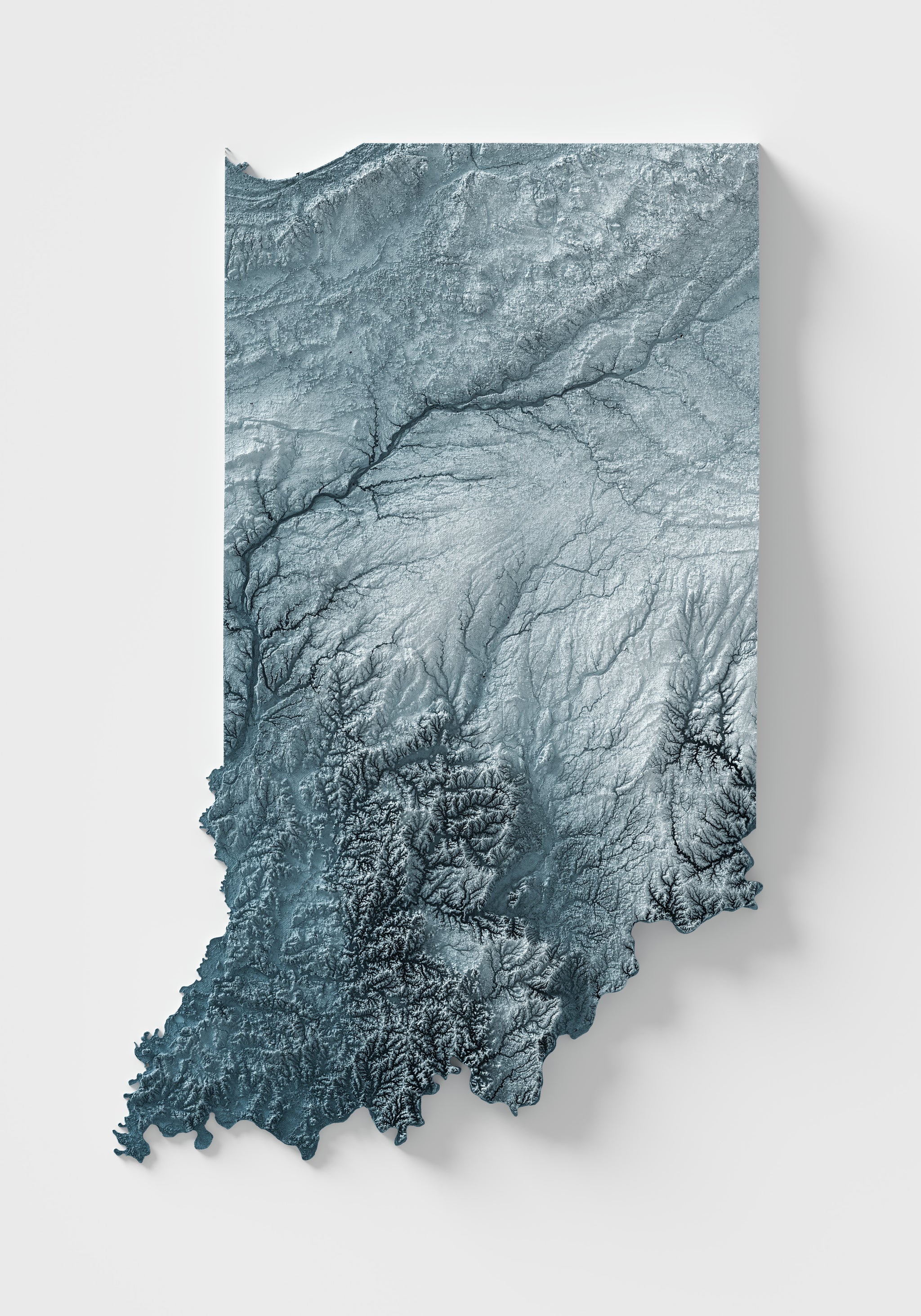 Indiana Shaded Relief – Visual Wall Maps Studio