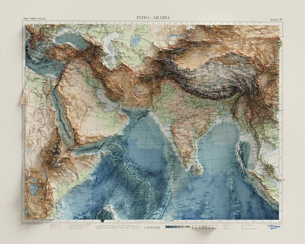Indo-Arabia Topographic Map c. 1959