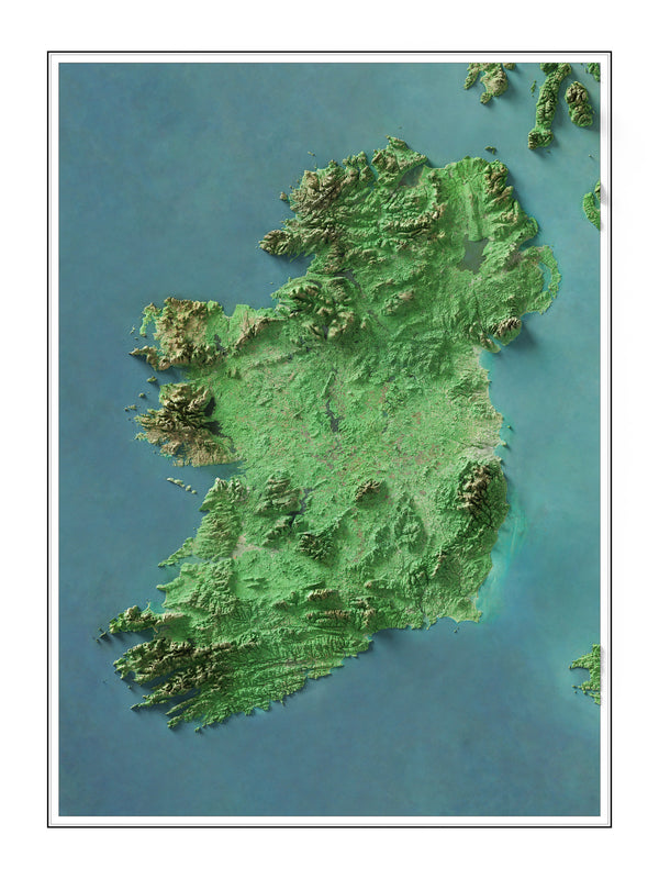 Ireland (Eire) Imagery Shaded Relief