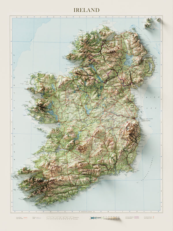 Vintage Topographic Map of Ireland (c.1955)
