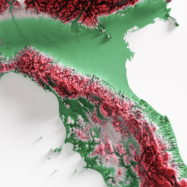 Italy Shaded Relief Colourized (Official Colours)