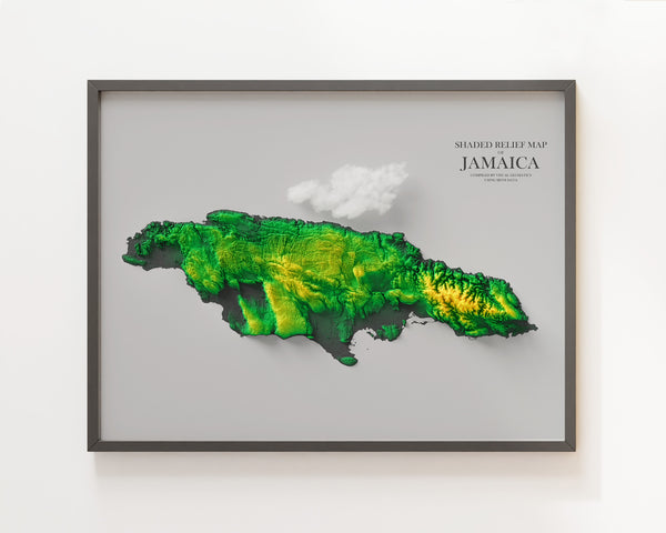 Jamaica Shaded Relief Colourized (Official Colours)