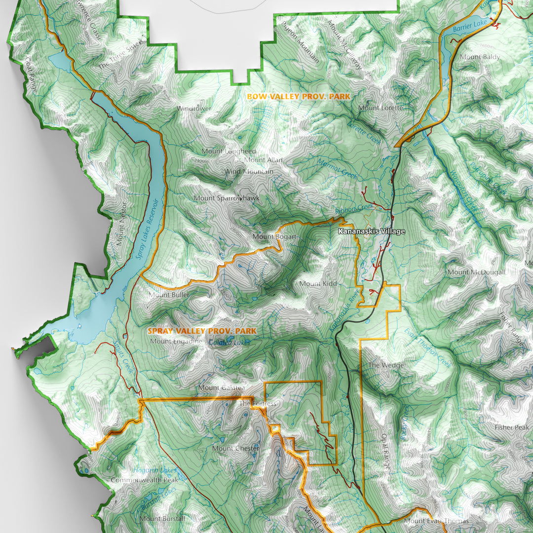 Kananaskis Country Topographic Map – Visual Wall Maps Studio