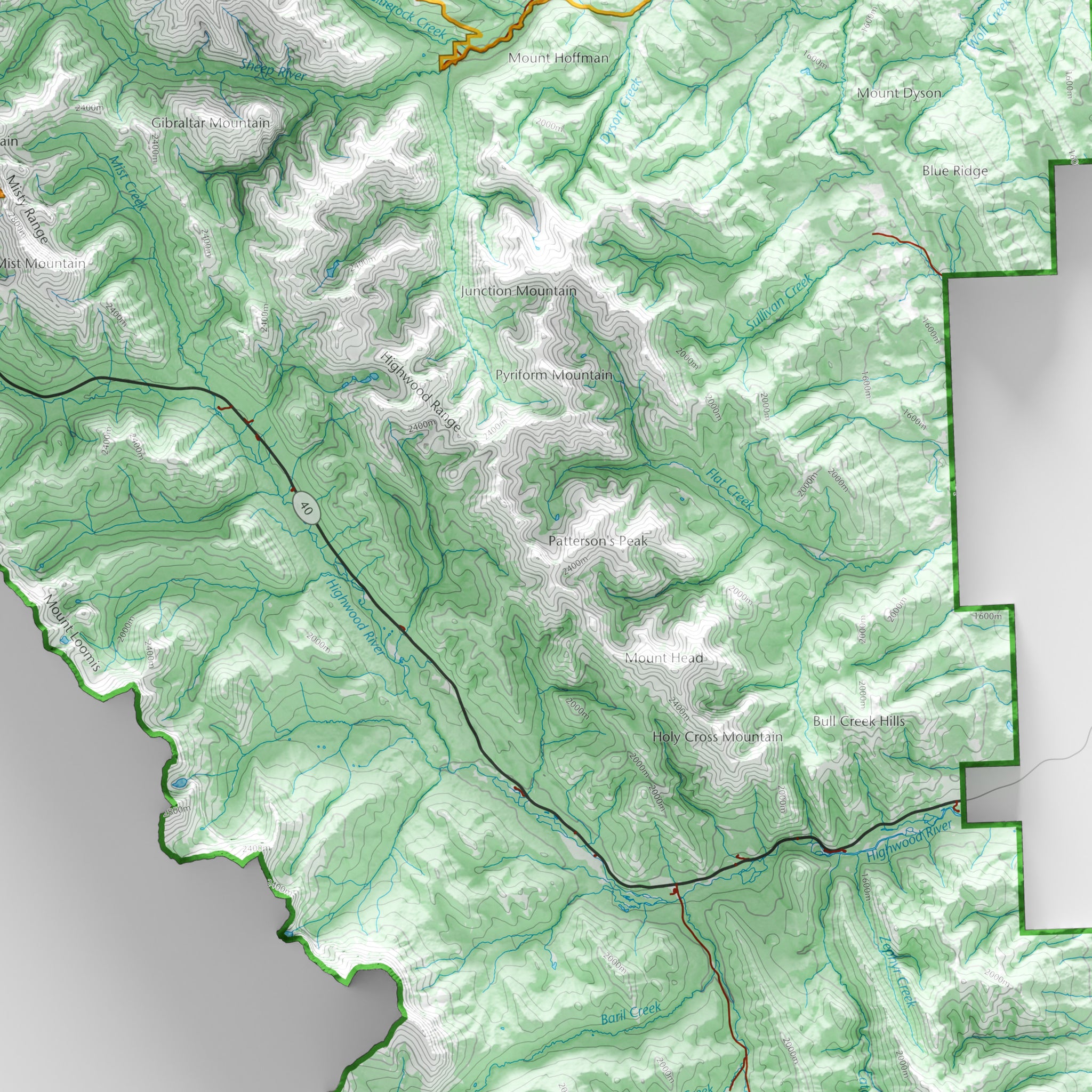 Kananaskis Country Topographic Map – Visual Wall Maps Studio