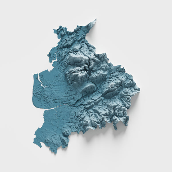 Lancashire County Shaded Relief