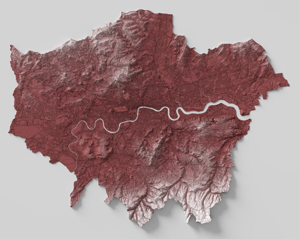 London England Shaded Relief Map