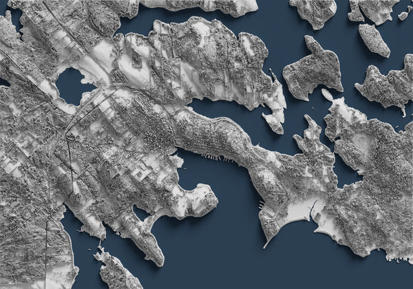 Lunenburg Nova Scotia Shaded Relief