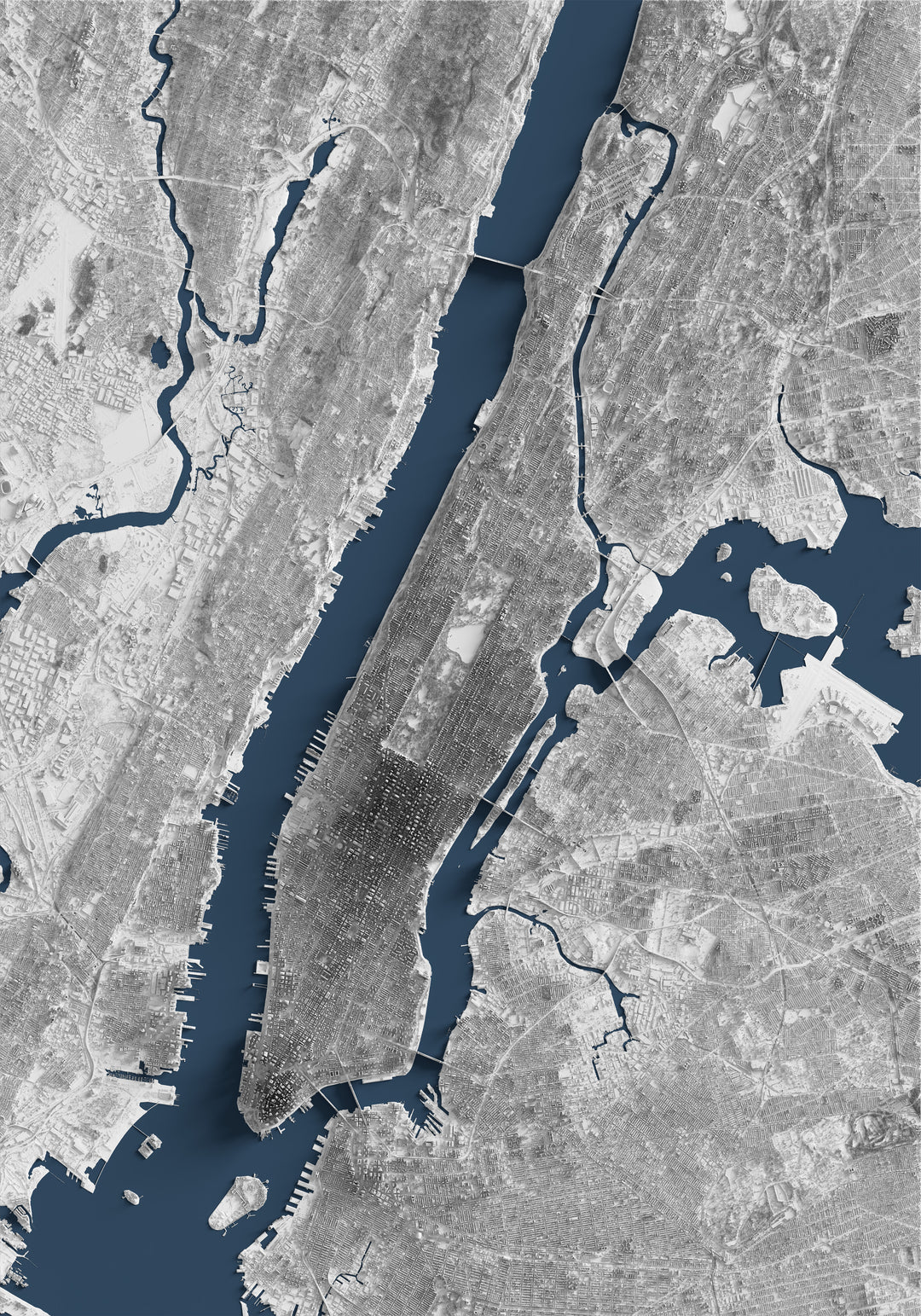 Manhattan Routing Visual Manhattan Shaded Relief – Visual Wall Maps Studio