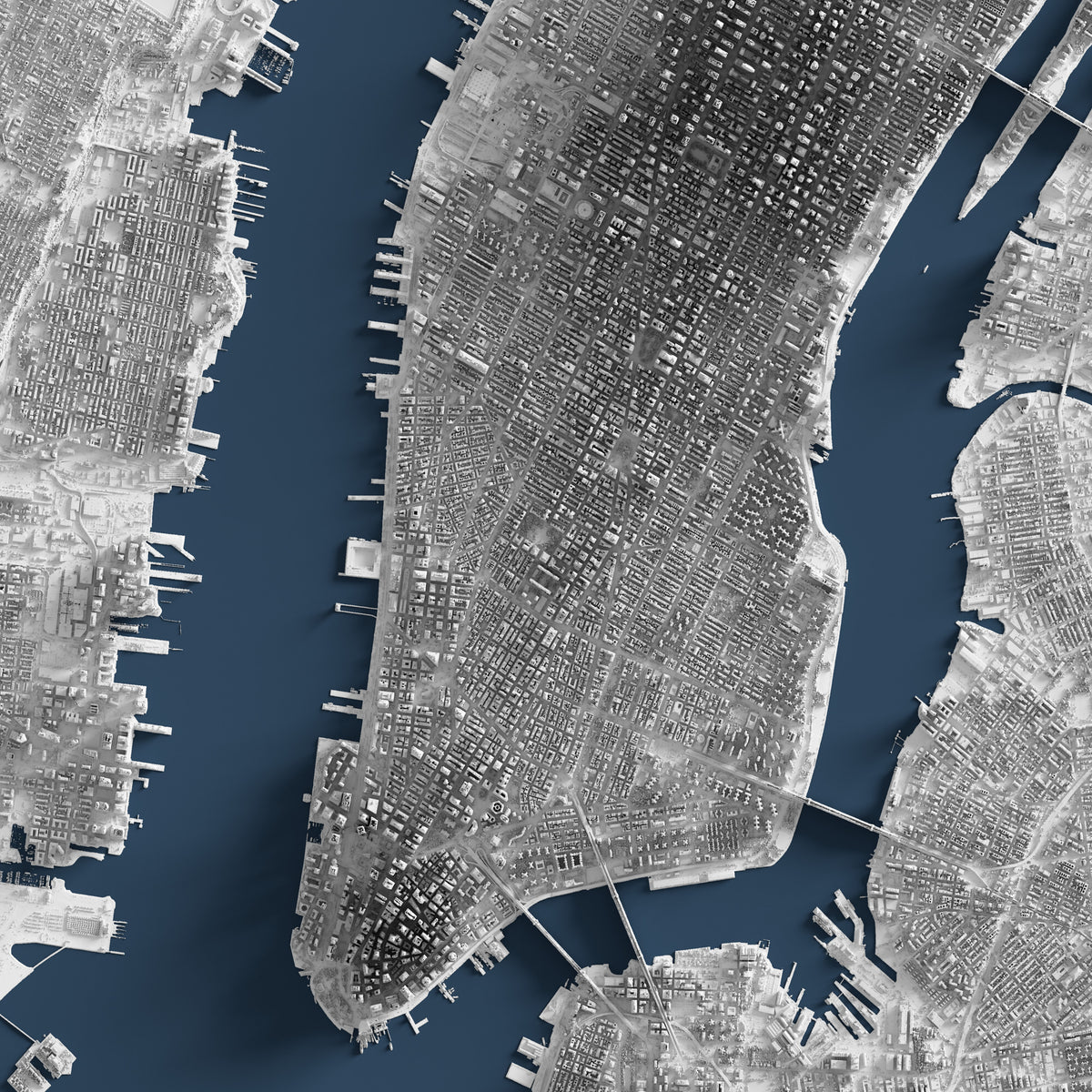 Manhattan Routing Visual Manhattan Shaded Relief – Visual Wall Maps Studio