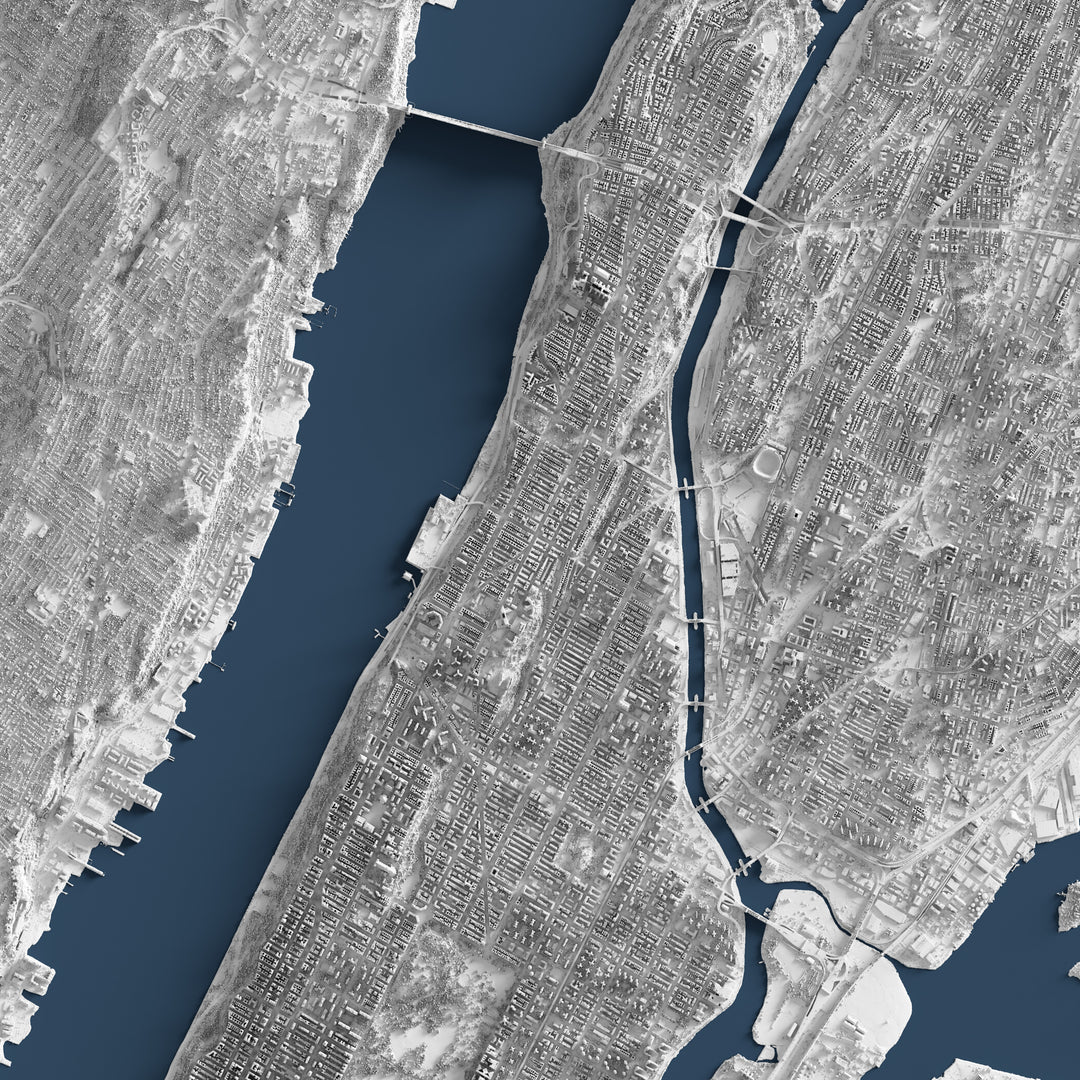 Manhattan Shaded Relief – Visual Wall Maps Studio