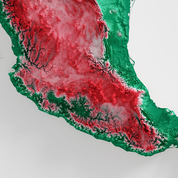 Mexico Shaded Relief Colourized (Official Colours)