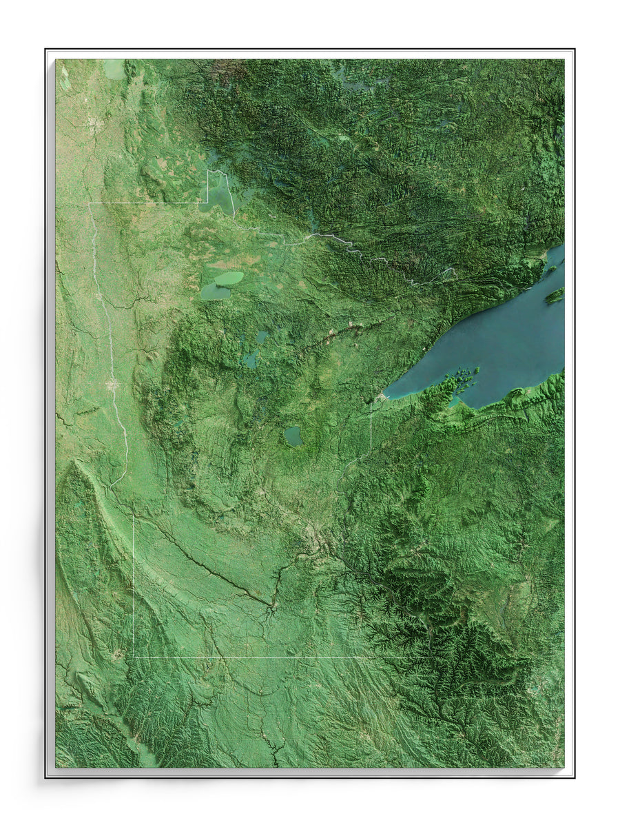 Minnesota Imagery Shaded Relief – Visual Wall Maps Studio