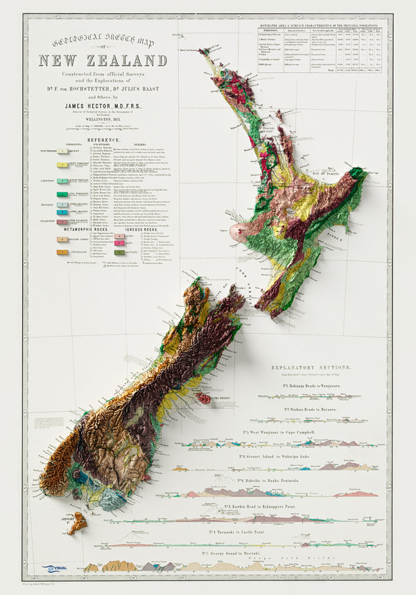 Geological Map of New Zealand (c.1873)