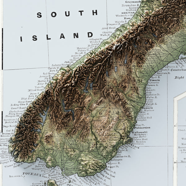 New Zealand Vintage Topographic Map (c.1912)